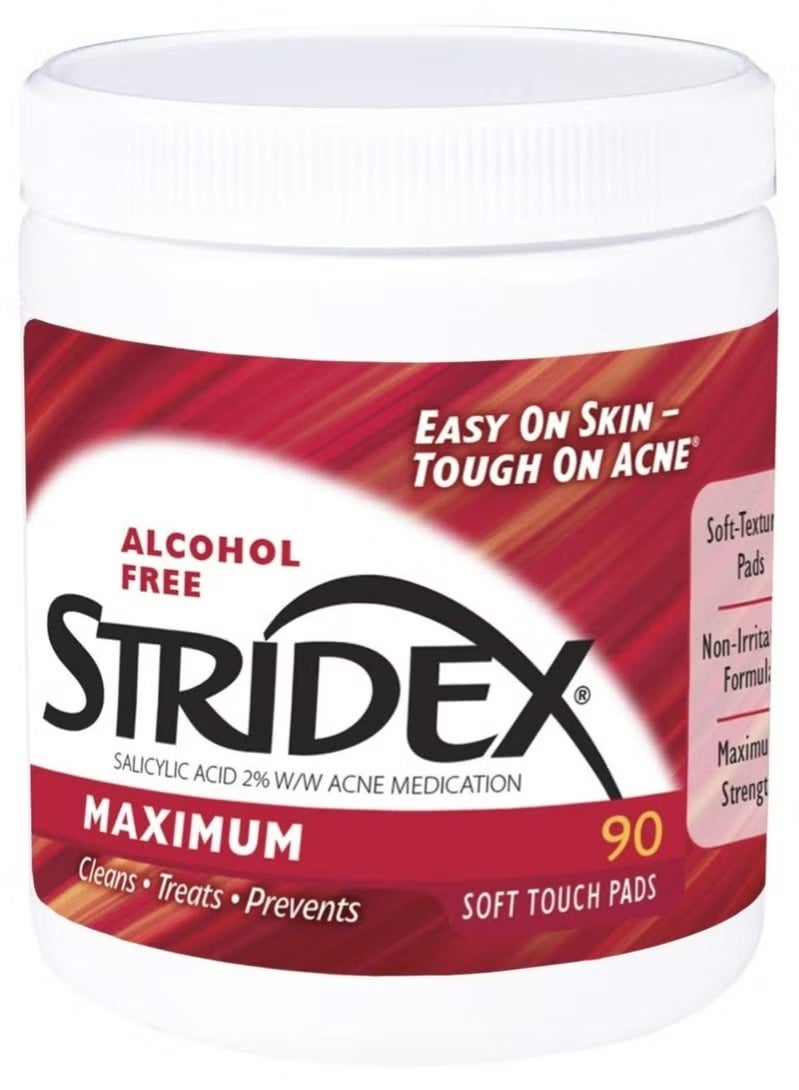 سترايدكس مسحات قطنية ناعمة لعلاج حب الشباب وتنظيف البشرة 90 قطعة - Image 2